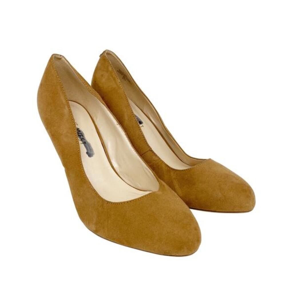Nine West Women's Danesa2 Round‎ Toe Suede Pumps Brown Size 7.5 M